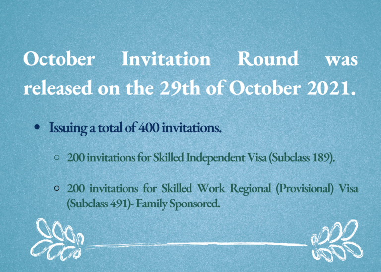 October Invitation Round 2021 Subclass 189 and Subclass 491 Path Migration
